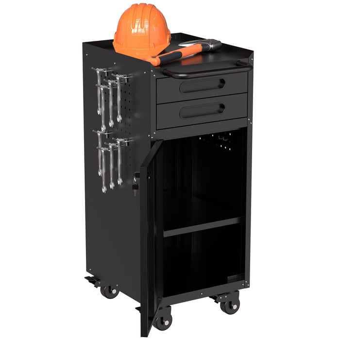 Rolling Tool Cabinet Heavy Duty Garage Storage With Lockable Doors & Drawers