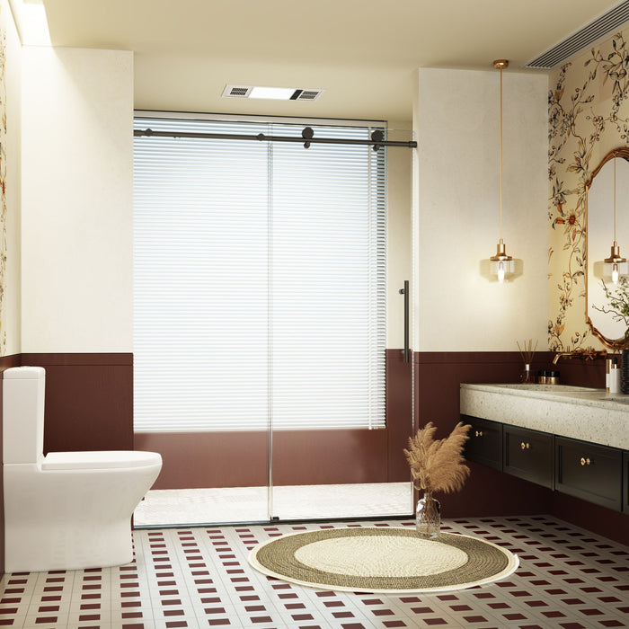Frameless Single Sliding Soft Close Shower Doors, 5/16" Sgcc Tempered Glass