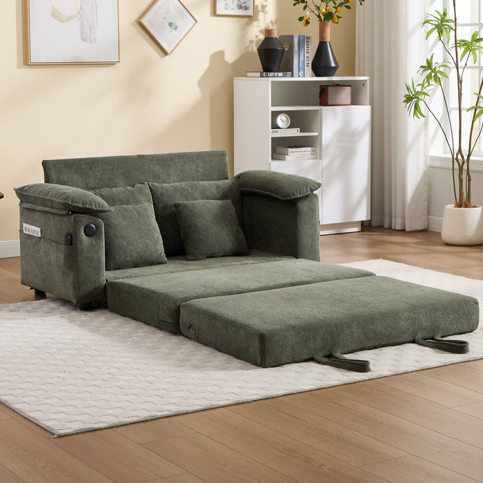 Upholstered Futon Convertible Floor Sofa Bed