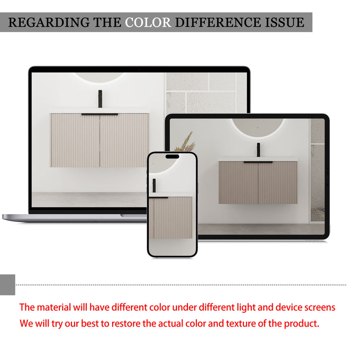 Contemporary Wall Mounted Bathroom Vanity With Resin Double Sink