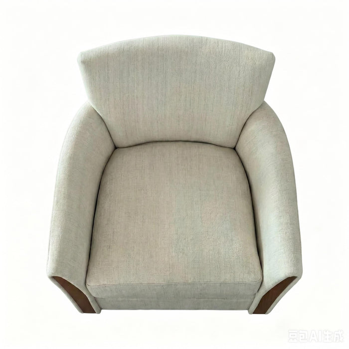 Swivel Accent 360° Rotating Armchair With Turntable Base For Living Room - Cream Beige