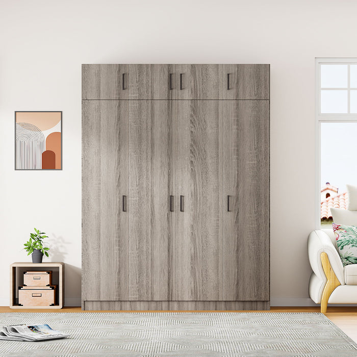 Contemporary 4 Door Wardrobe With 1 Drawer And Top Cabinet