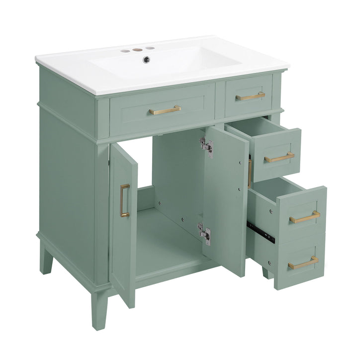 Modern Bathroom Vanity With Sink, Storage Cabinet, Soft Close Doors, Deep & Standard Drawers