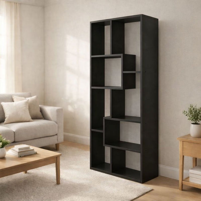 Asymmetrical Display Shelf & Bookcase, 5 Tier