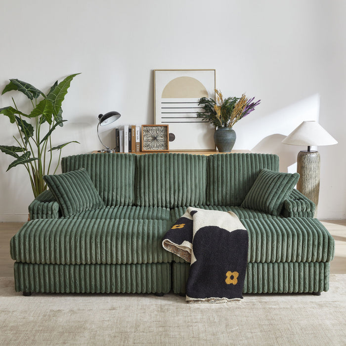 3 Seater Sofa With 2 Ottomans For Living Room