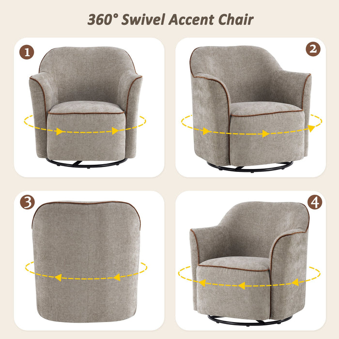 360° Swivel Accent Chair With Flared Arms
