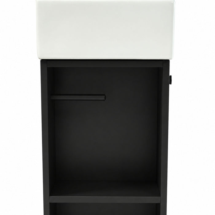 Bathroom Vanity With Sink, Freestanding Wood Grain Cabinet With Storage