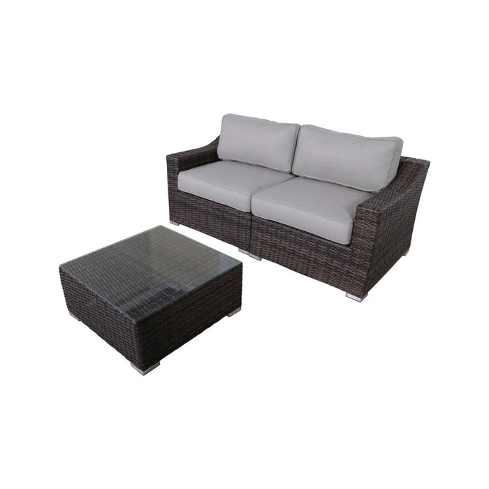 Outdoor Wicker Conversation Set With Cushions, All Weather