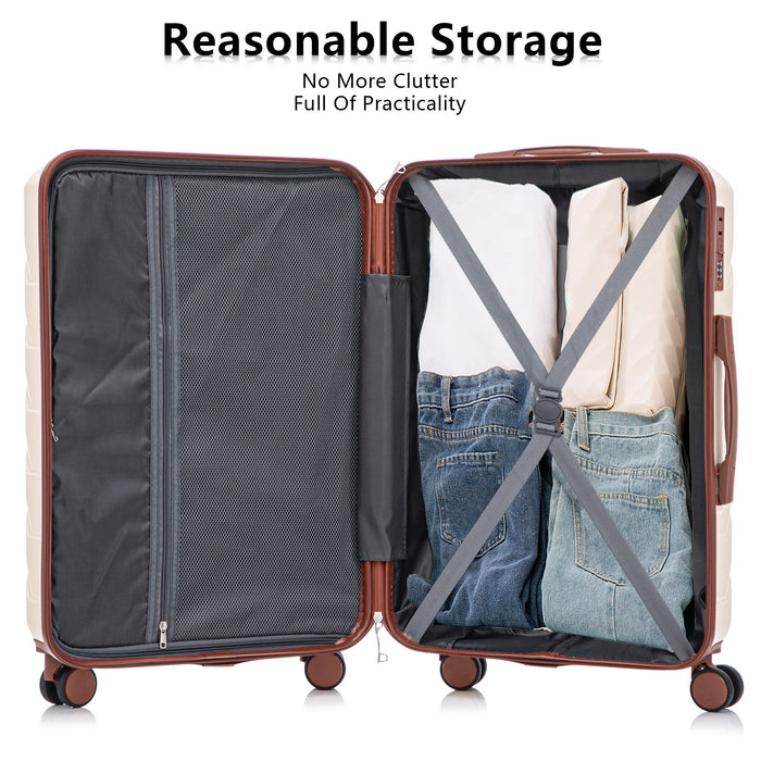 3 Pieces Set 20" / 24" / 28" Spinner Wheel Luggage With Combination Lock