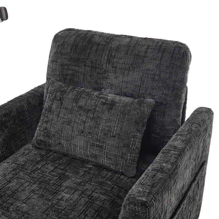Multifunctional Chenille Recliner Sofa With Storage And Phone Bracket