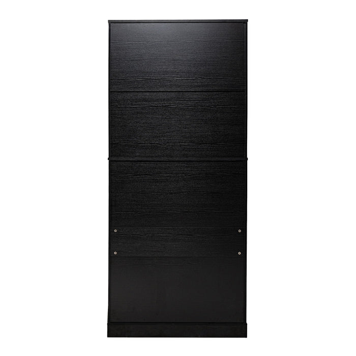 Fluted Kitchen Pantry Cabinet With 3 Keyboard Drawers & 6 Adjustable Door Shelves