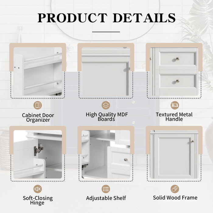 Bathroom Vanity & Top Sink, Modern Bathroom Storage Cabinet With 2 Drawers And A Tip-Out Drawer