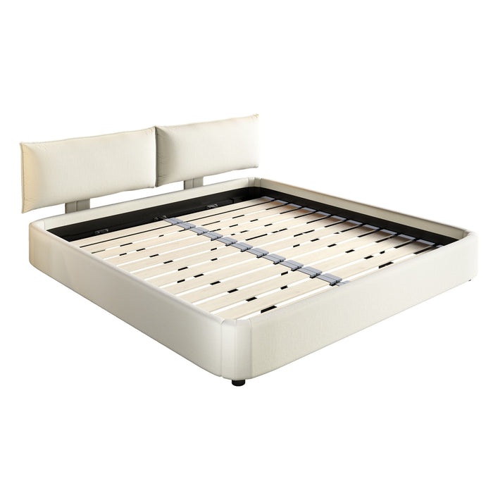 Cloud Bed Frame With Oversized Padded Movable Headboard
