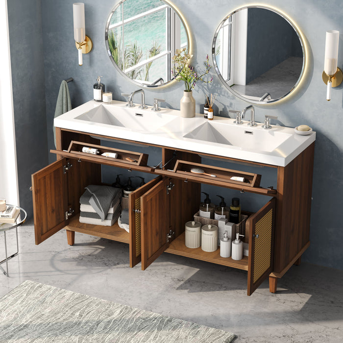 Bathroom Vanity With Double Sink, Large Storage Space