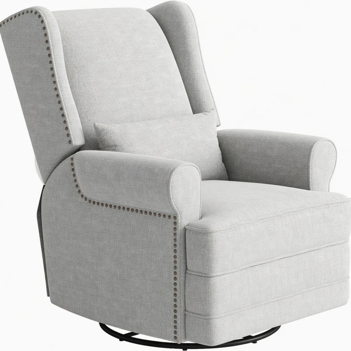 Extra Wide Swivel Recliner Glider Chair With Footrest