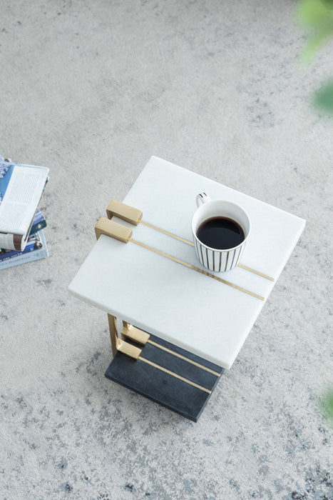 Crystal Side Table With Metal Frame, Artistic Accent Table For Living Room