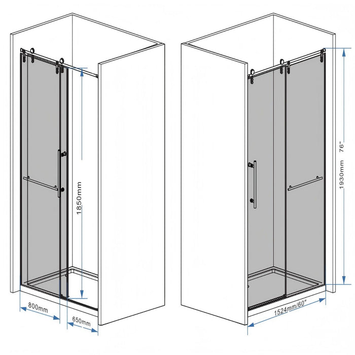 Frameless Sliding Bathtub Door With Frame