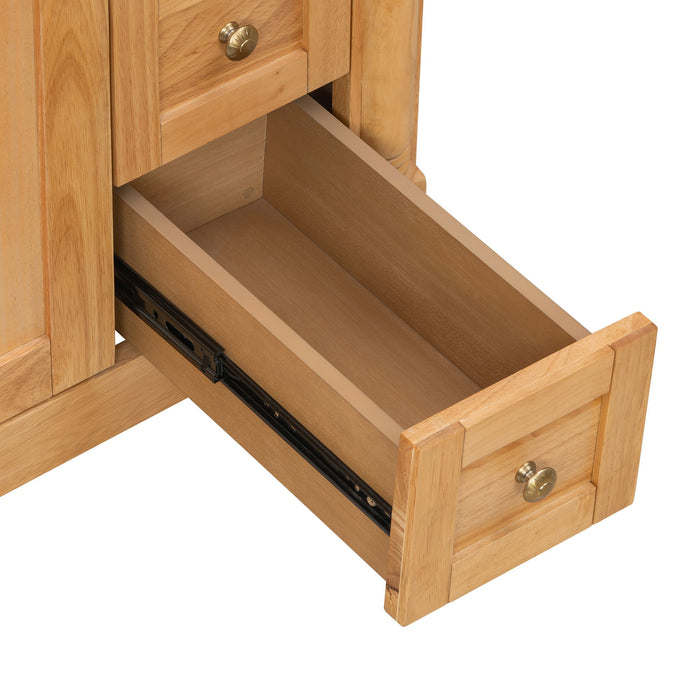 Modern Bathroom Vanity With Ceramic Sink, Soft Close Doors, Adjustable Shelves