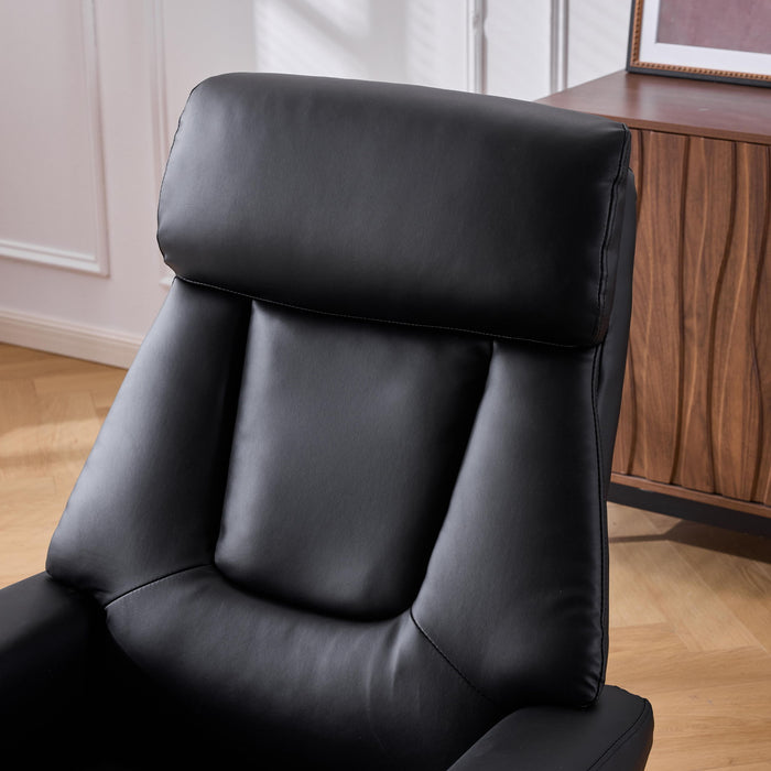 Upholstered Heated Massage 360° Swivel Accent Chair With Ottoman