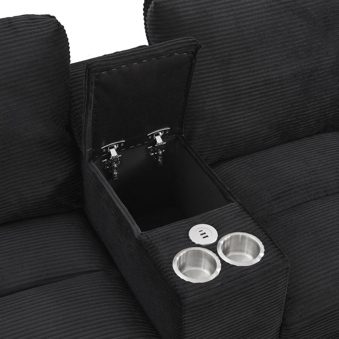 Modern U - Shaped Sectional Sofa With Storage Ottomans, USB Ports, And Cup Holders