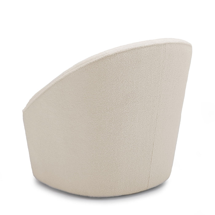 Anson - Swivel Chair With Soft Rounded Back - Off White