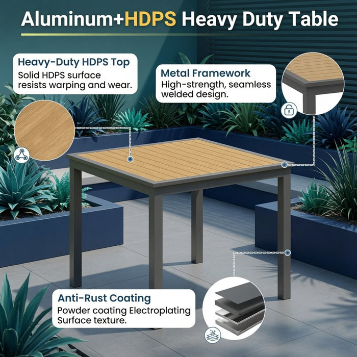 Gray Aluminum Patio Dining Set With Textilene Chairs, 5 Piece All Weather Outdoor Table And Chair Set For Patio, Porch, Garden