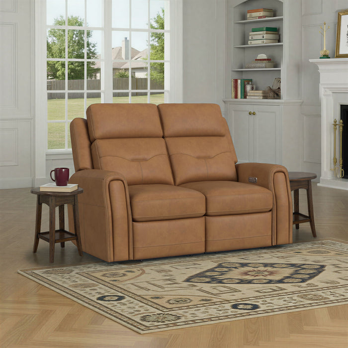 Felix - Power Reclining Loveseat With Console, Power Headrest, Lumbar, Heat & Massage
