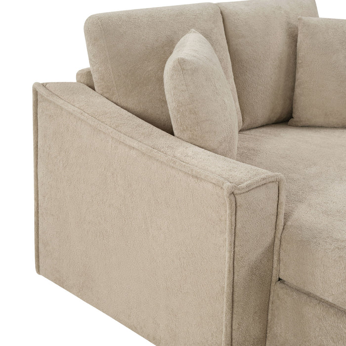 Modern Chaise Sofa With Hidden Storage For Living Room