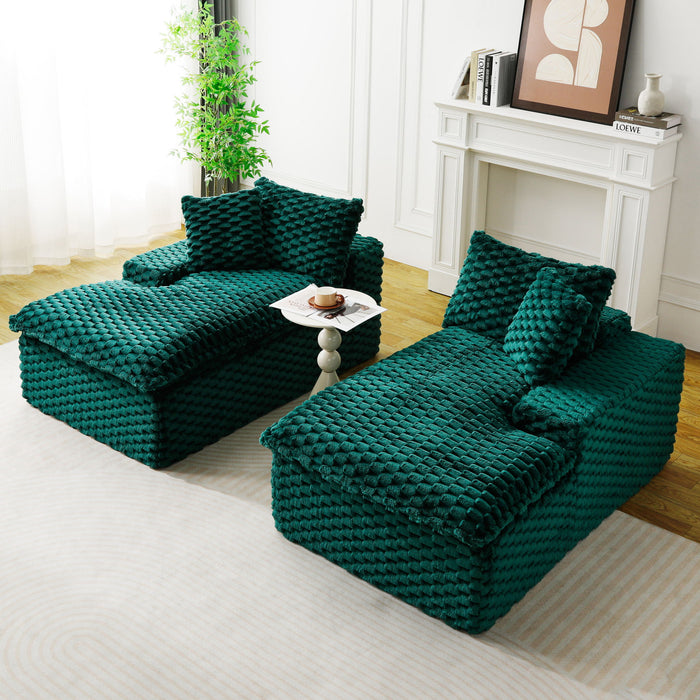 Double Chaise Lounge With Full Compressed Sponge
