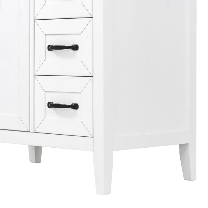 Bathroom Vanity With Sink, Freestanding Design, Soft Close Doors & Drawers - White