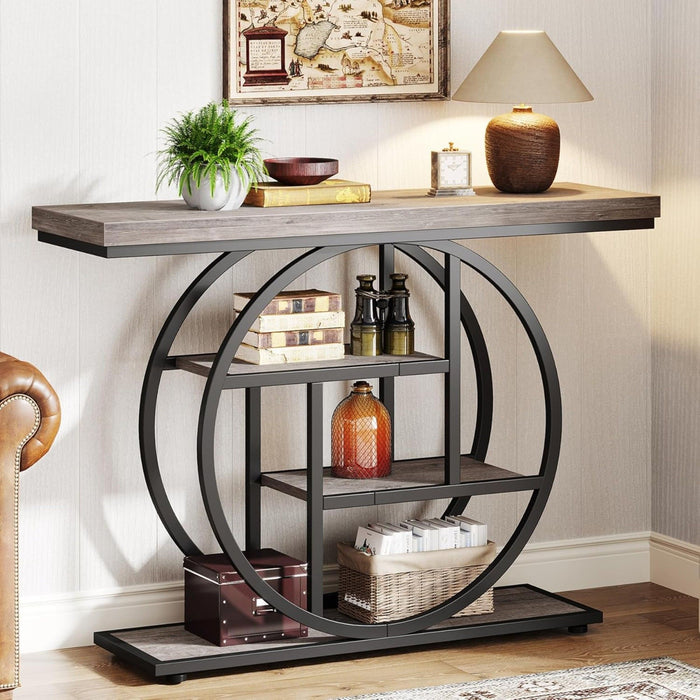 Console Table With 4 Tier Design For Living Hallway