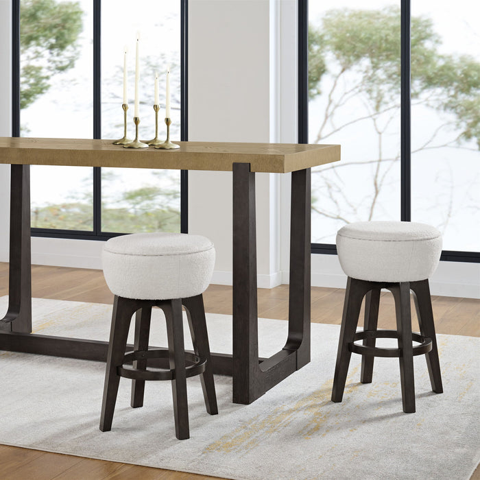 Backless Bar Stools With Soft Cushion (Set of 2) - Brown