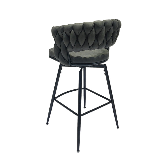 Bar Stool 360 Swivel With Back Footrest