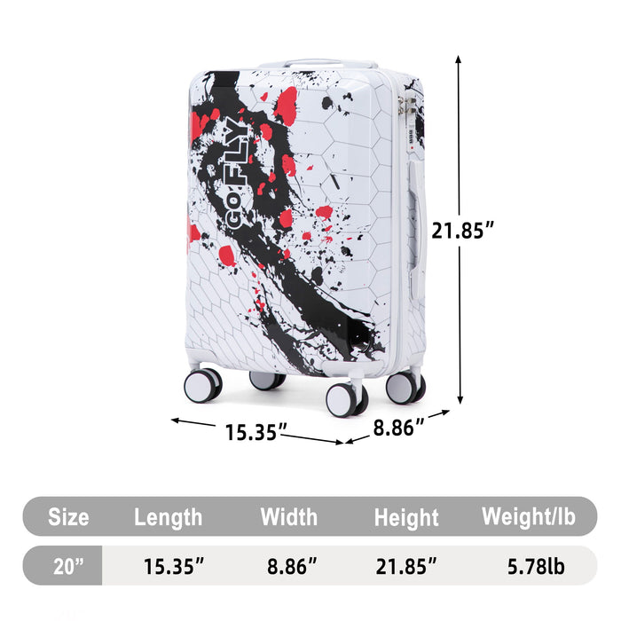 Luggage With Combination Lock, Lightweight Carry-On Suitcase