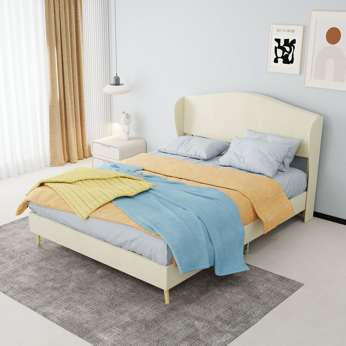 Upholstered Bed, Tufted Headboard, Comfortable Sleep