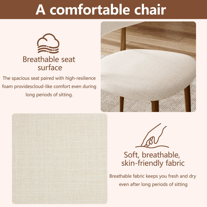 Upholstered Dining Chairs For Dining Room (Set of 2) - Beige