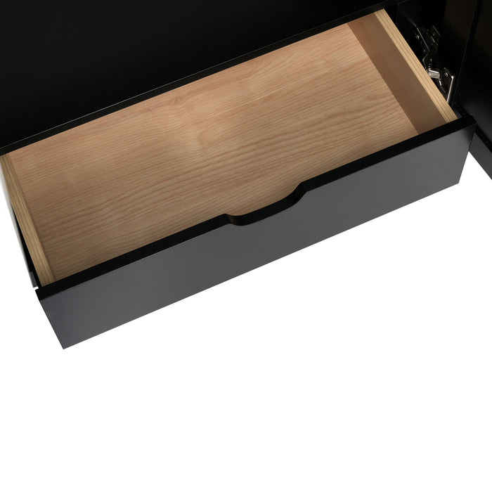 Bathroom Vanity With Sink And Ample Storage, Rectangular Undermount Sink - Black