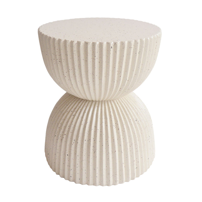 Side Table With Speckled Ribbed Texture