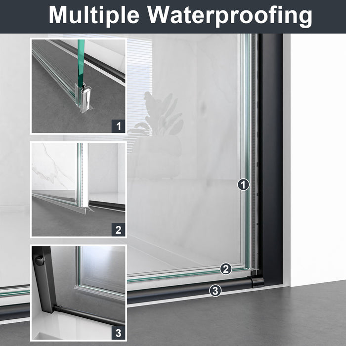 Semi Frameless Circular Pivot Shower Door With 1 / 4" Sgcc Tempered Glass