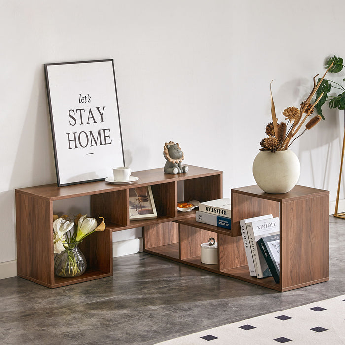 Minimalist Cube TV Stand With Adjustable Open Storage Shelves