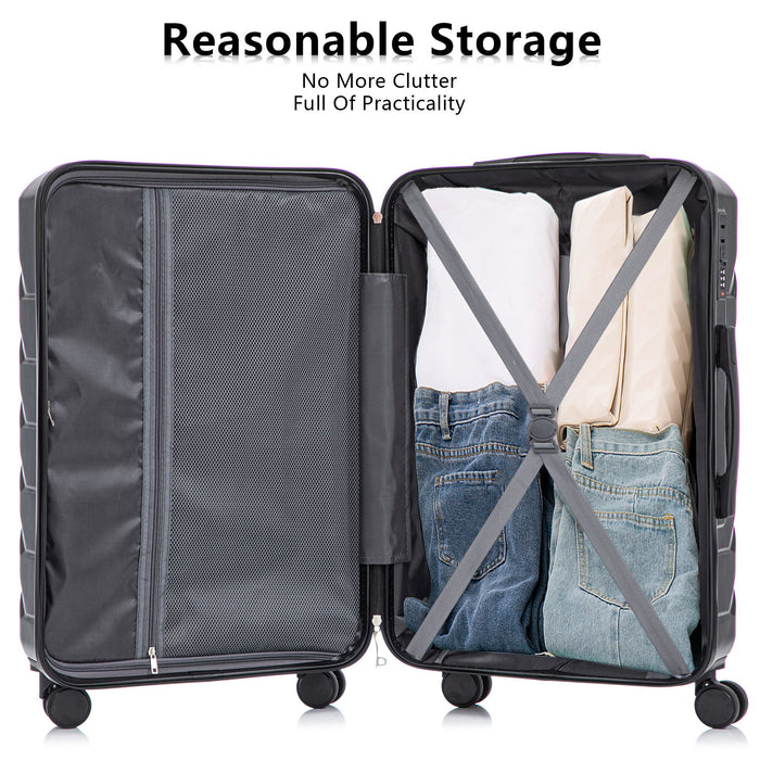 3 Pieces Set 20" / 24" / 28" Spinner Wheel Luggage With Combination Lock