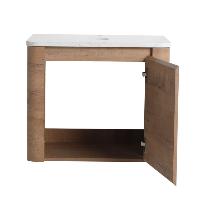 Wall Mounted Bathroom Vanity With Soft Close Door, Excluding Sink