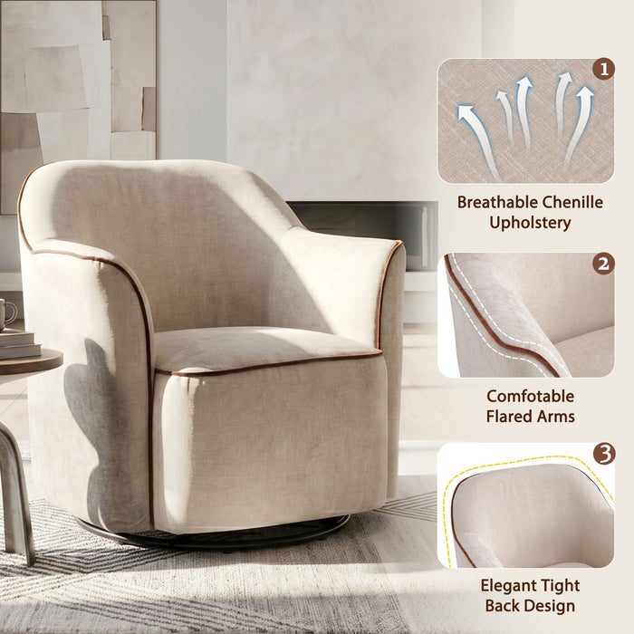 360° Swivel Accent Chair With Flared Arms