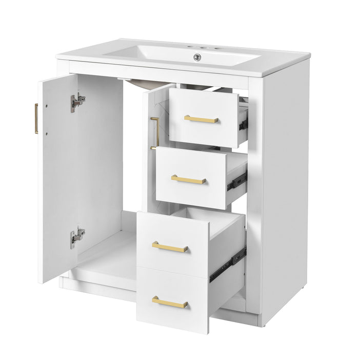 Bathroom Vanity Set With Sink, Storage Cabinet With Drawers & Soft Closing Doors