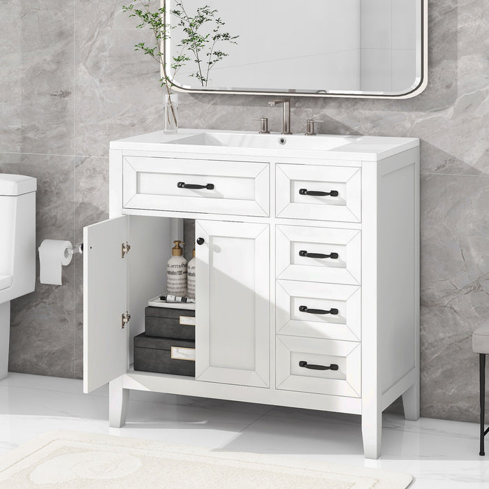 Modern Bathroom Vanity With Sink, Freestanding With Drawers And Doors
