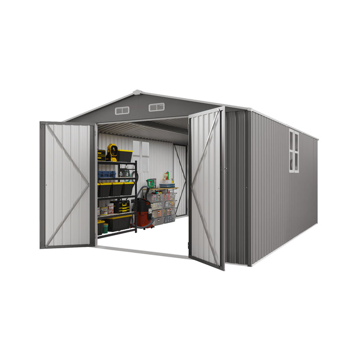 Outdoor Storage Shed With Lockable Doors