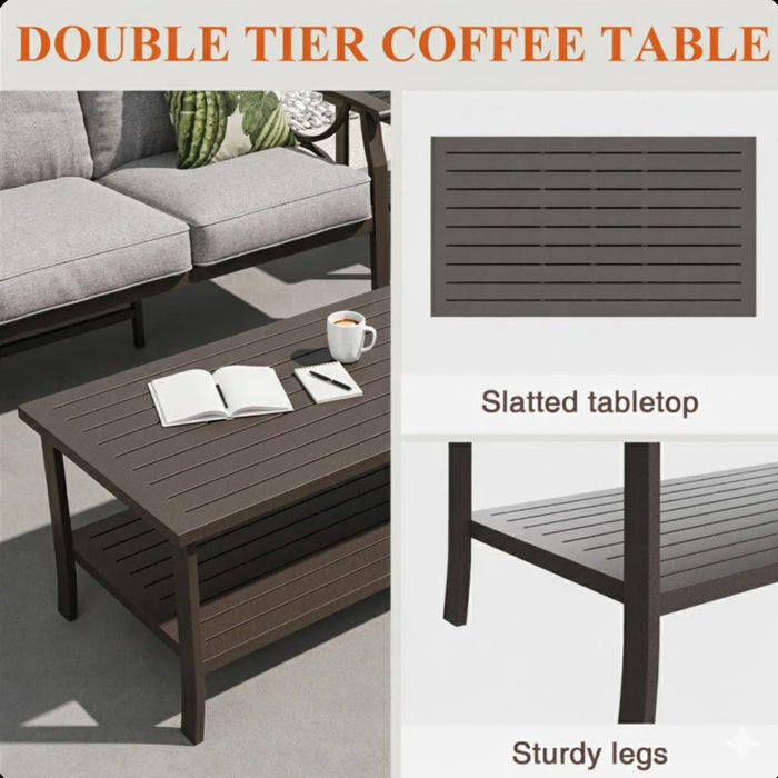 Patio Furniture Set & Coffee Table For Backyard
