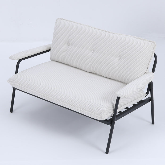 Modern Metal Frame Sofa With Sponge Filling For Compact Spaces And Versatile Use