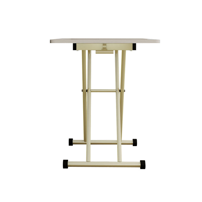 Adjustable Standing Table, Indoor & Outdoor Use, Portable With Adjustable Height - Off White / White