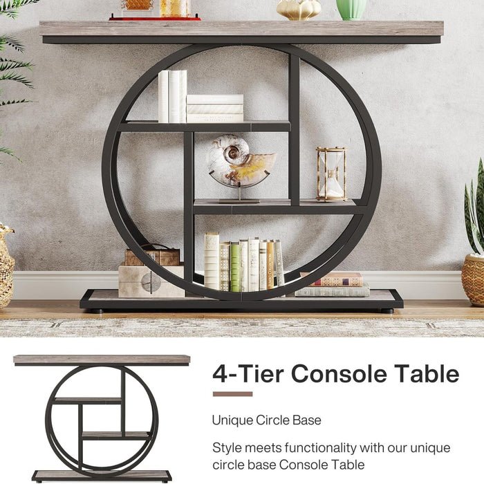 Console Table With 4 Tier Design For Living Hallway